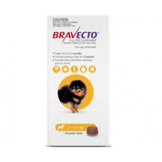 ブラベクト錠112.5mg(超小型犬2-4.5kg)２チュワブル／Bravecto Chewable for Dogs Yellow Very Small(2-4.5kg)2chewable