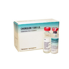 チョルロン（ゴナドトロピン1500）<注射用ヒト絨毛性性腺刺激ホルモン>5ml5セット／Chorulon 1500 I.U. HCG 5 ml 5 vial with 5 solvents