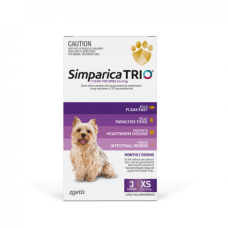 シンパリカ・トリオ（2.5-5kg)６チュワブル／Simparica Trio 2.5 - 5kg  Purple 6 chewables