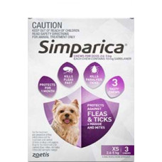 シンパリカ（2.5～５kg）６錠／Simparica 6tabs Purple Extra Small (2.5-5kg) 