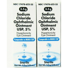 塩化ナトリウム点眼剤（食塩眼軟膏）5%3.5g/2本セット／Akorn Sodium Chloride Ophthalmic Eye Ointment 5% 3.5gm X 2 TUBES
