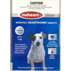 ヌハート(イベルメクチン)小型犬用(0-11kg)6個入り/Nuheart Small Dogs 6tabs ヌハート(イベルメクチン)小型犬用(0-11kg)6個入り/Nuheart Small Dogs 6tabs