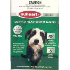 ヌハート（イベルメクチン）中型犬用（11-23kg）６個入り／Nuheart Medium Dogs 6tabs