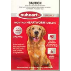 ヌハート（イベルメクチン）大型犬用（23-45kg）６個入り／Nuheart Large Dog 6tabs